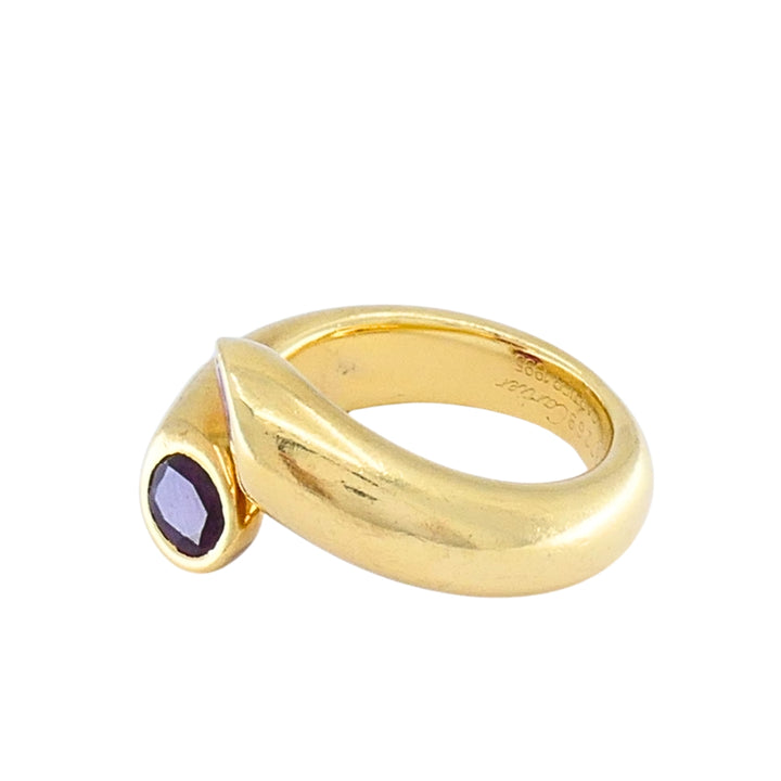 Cartier 18k Gold Ruby Ellipse Bypass Band Ring, 1995