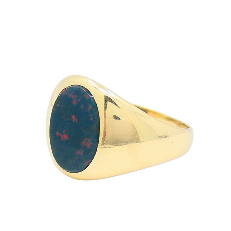 Vintage 14k Gold Bloodstone Signet Ring