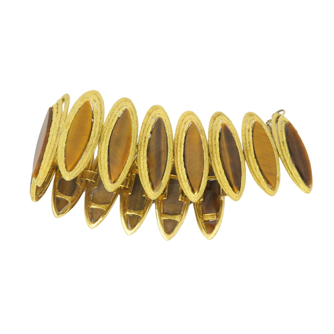 Vintage Kutchinsky Tiger’s Eye Bracelet 18k Gold