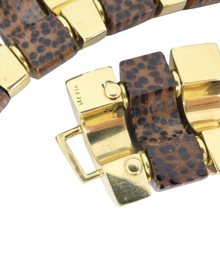 18k Gold Necklace Leopard Wood Attributed to Aletto Brothers