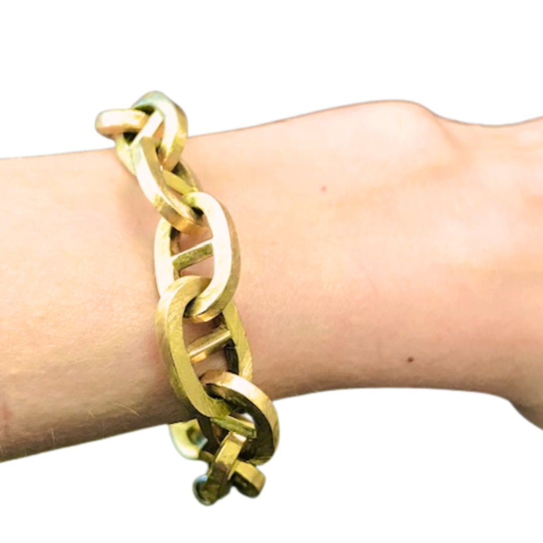 Vintage 18k Gold Mariner Link Bracelet