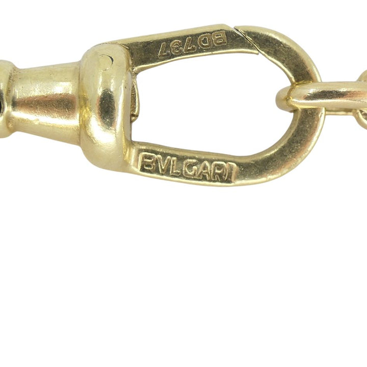 Vintage Bvlgari 18k Gold Mother of Pearl Libra Zodiac Pendant Chain Necklace