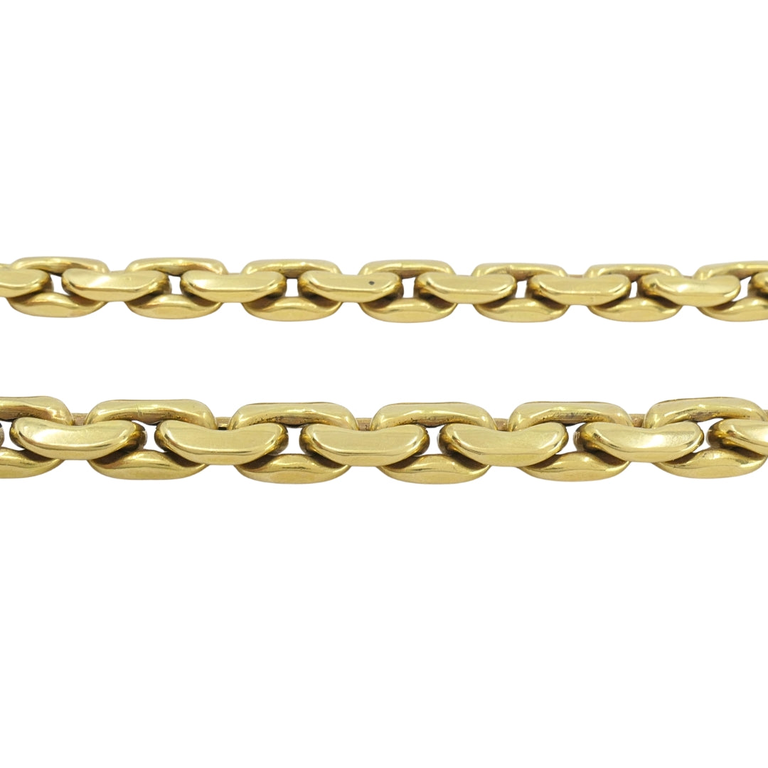 Vintage Italian 18k Gold Link Necklace Sculpted Front Element