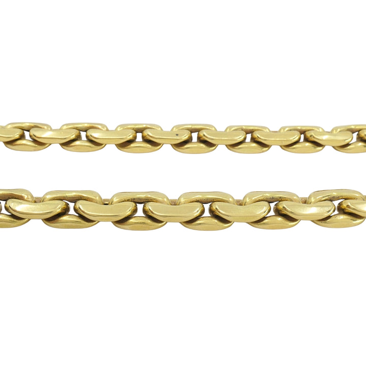 Vintage Italian 18k Gold Link Necklace Sculpted Front Element