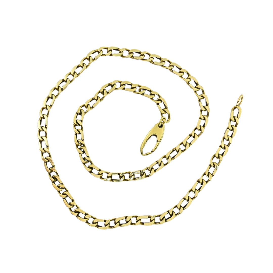 O.P. Orlandini for UnoAErre Vintage Italian 14k Gold Curb Link Chain Necklace
