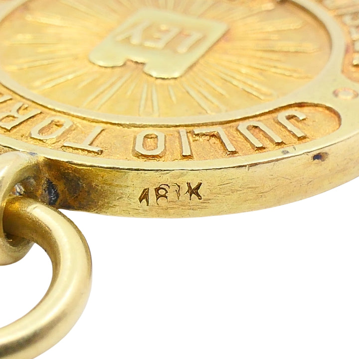 Vintage 10k Gold Chain 18k Coin Pendant Necklace