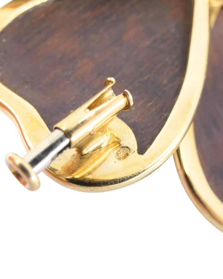 Vintage Van Cleef & Arpels Brooch 18k Gold Wood Clematis Collection