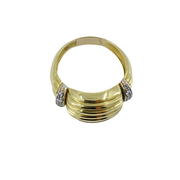 Vintage Gold Ring Diamond French Jewelry Dome Ring