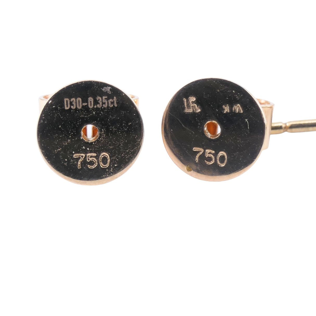 18k Rose Gold Angel Skin Coral Diamond Drop Earrings