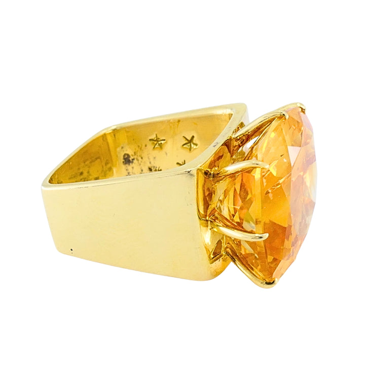 H. Stern Sunrise 18k Gold Citrine Diamond Cocktail Ring