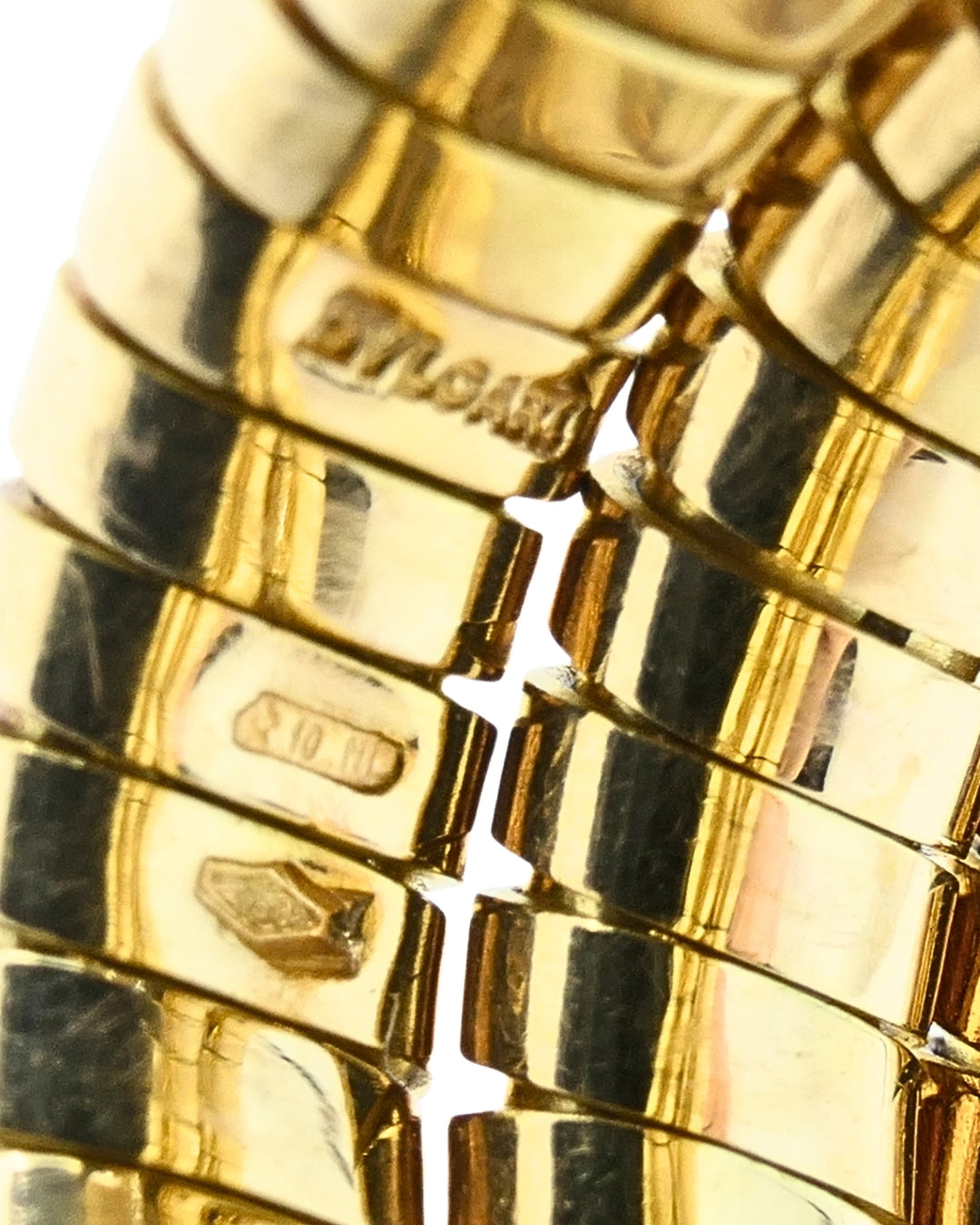 Bvlgari Bulgari Serpenti Tubogas Ring 18k Gold Diamond Size 6.25