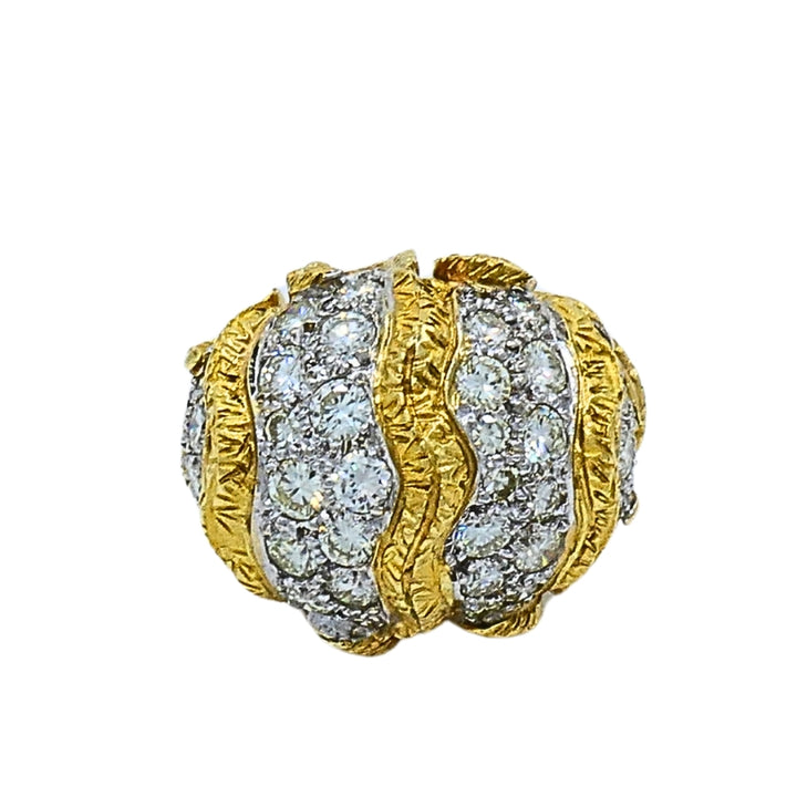 Vintage Diamond Dome Ring 18k Gold