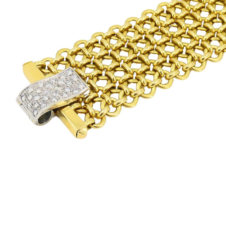 Vintage 18k Gold Two Tone Diamond Bracelet