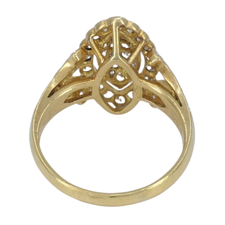 Vintage Cartier 18k Gold Diamond Marquise Cluster Ring
