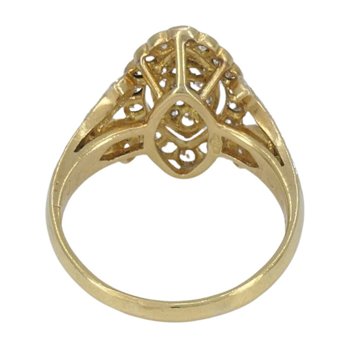 Vintage Cartier 18k Gold Diamond Marquise Cluster Ring