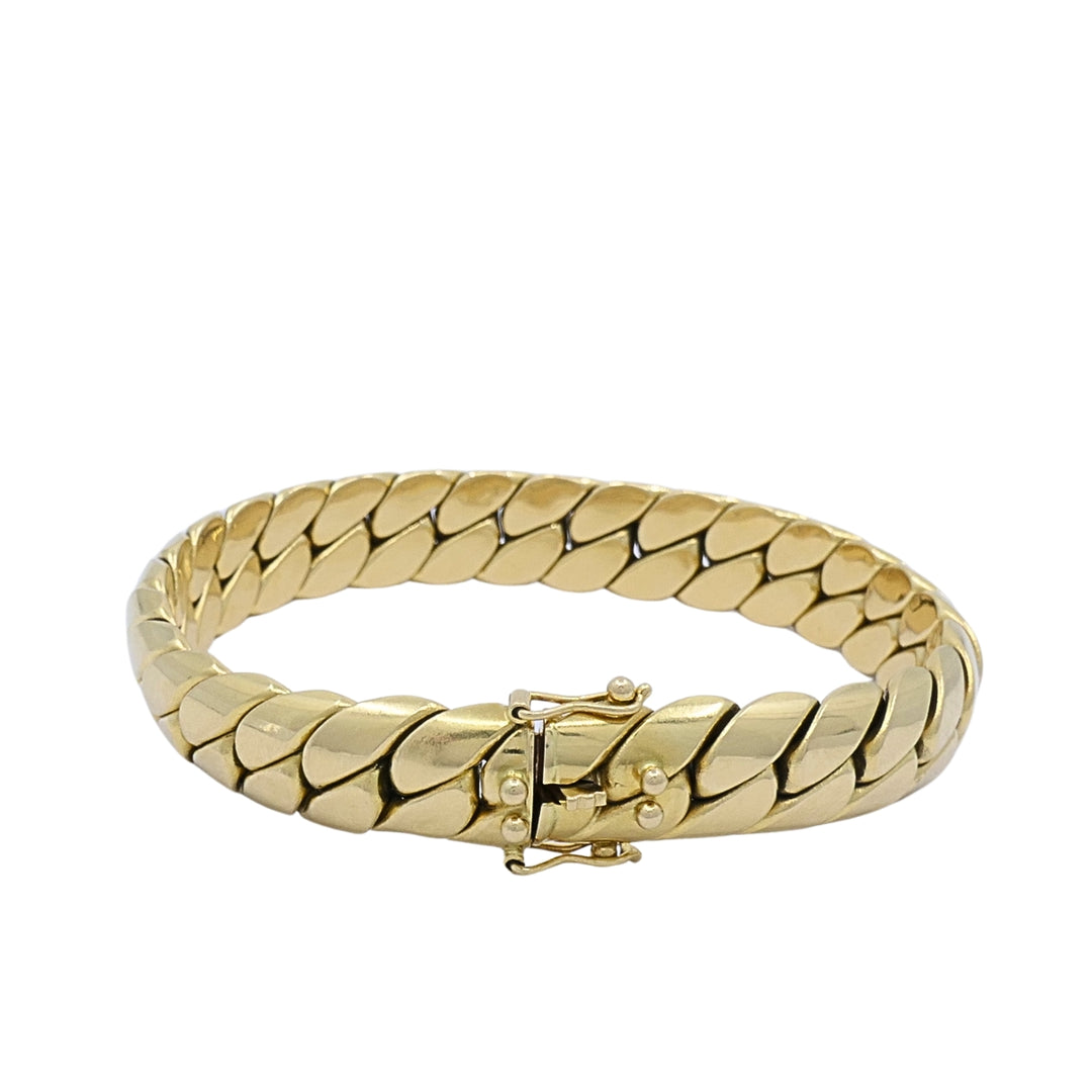 Vintage French 18k Gold Woven Curb Link Bracelet