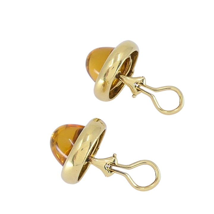 Renato Cipullo 18k Yellow Gold Citrine Diamond Accents Clip-On Earrings