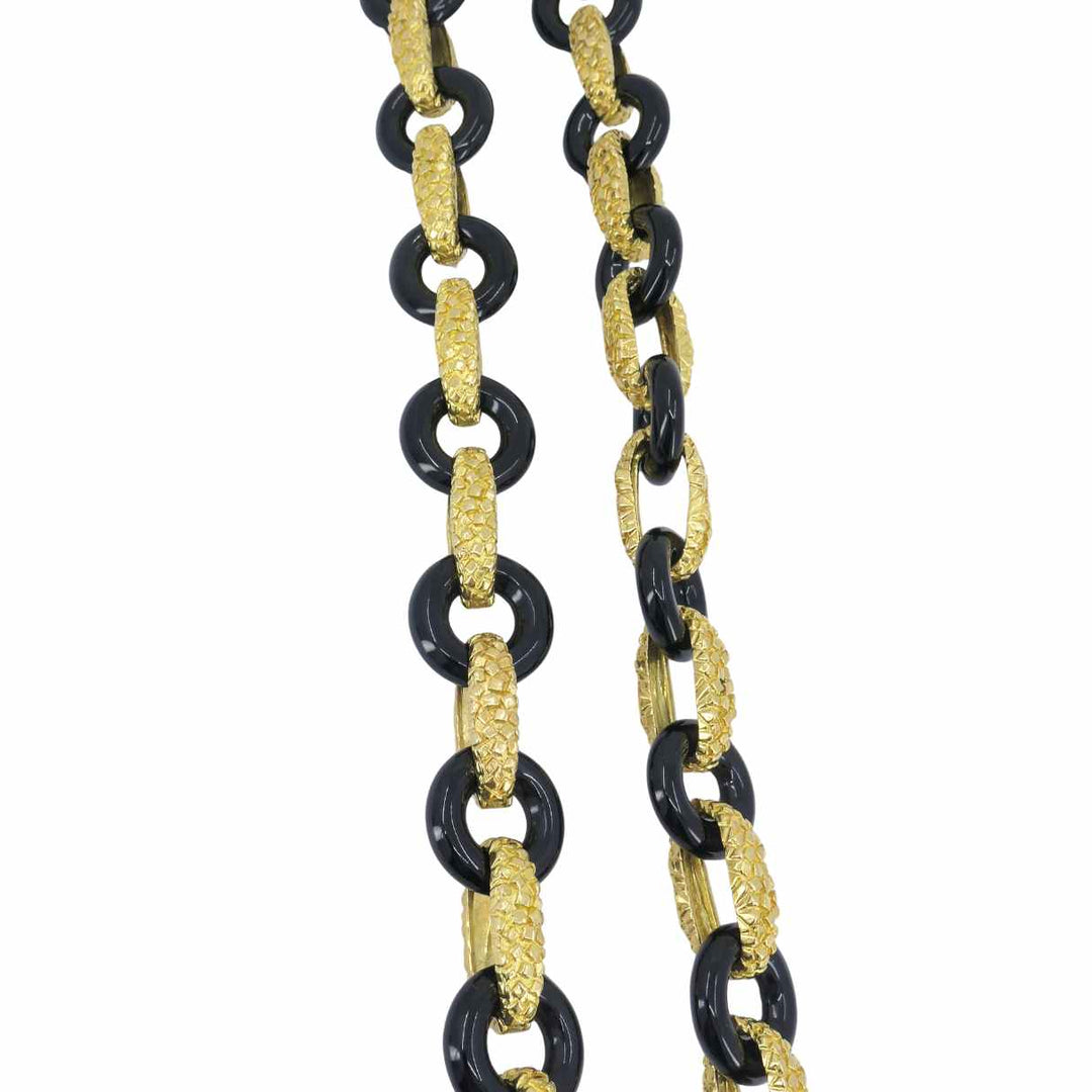 Vintage Tiffany & Co. 18k Gold Onyx Necklace