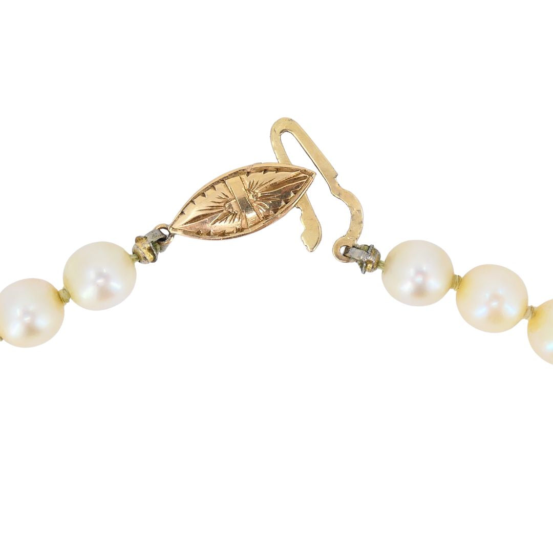Vintage 14k Gold Cultured South Sea Pearl Strand Necklace