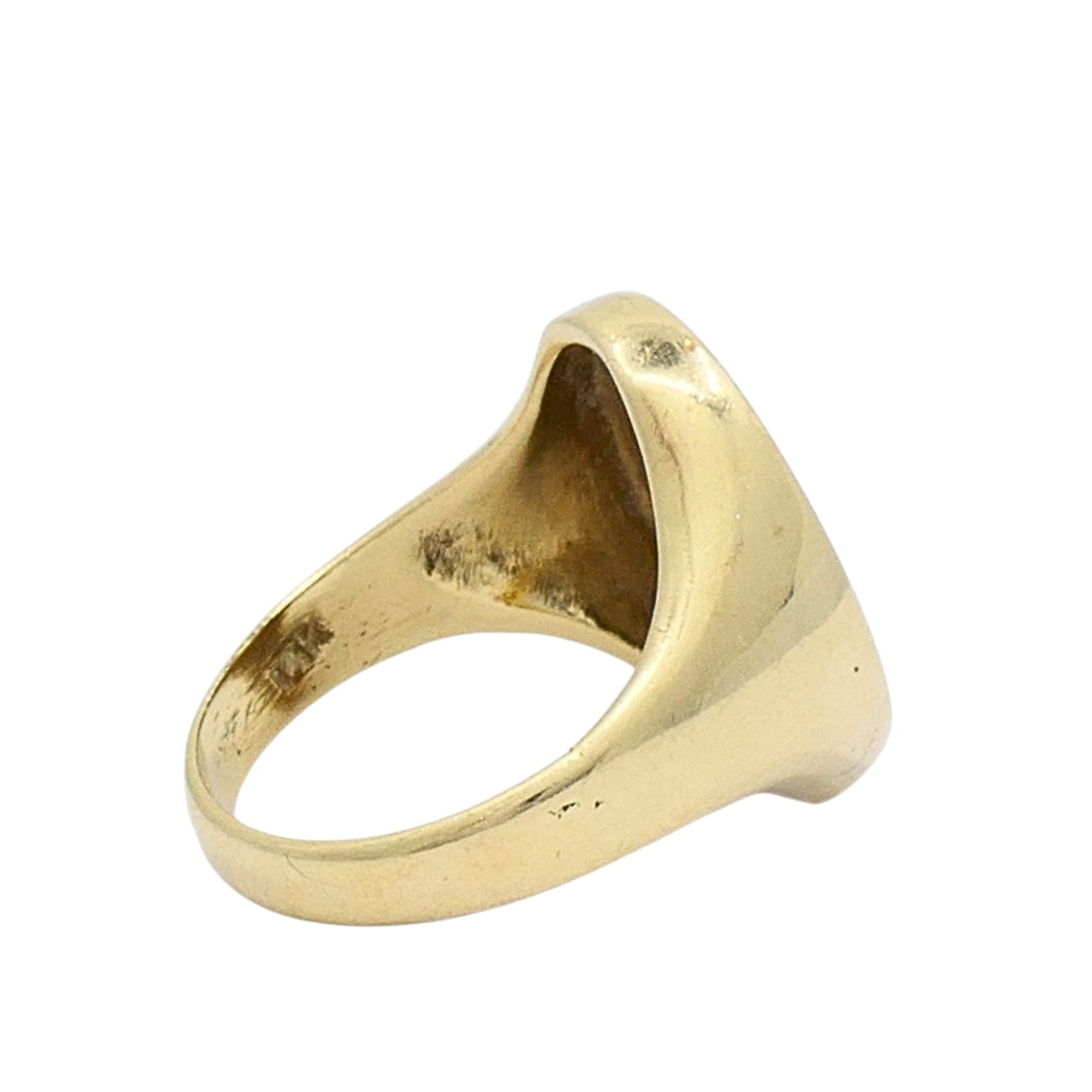 Vintage 14k Gold Signet Ring Coat of Arms Family Crest Seal Ring