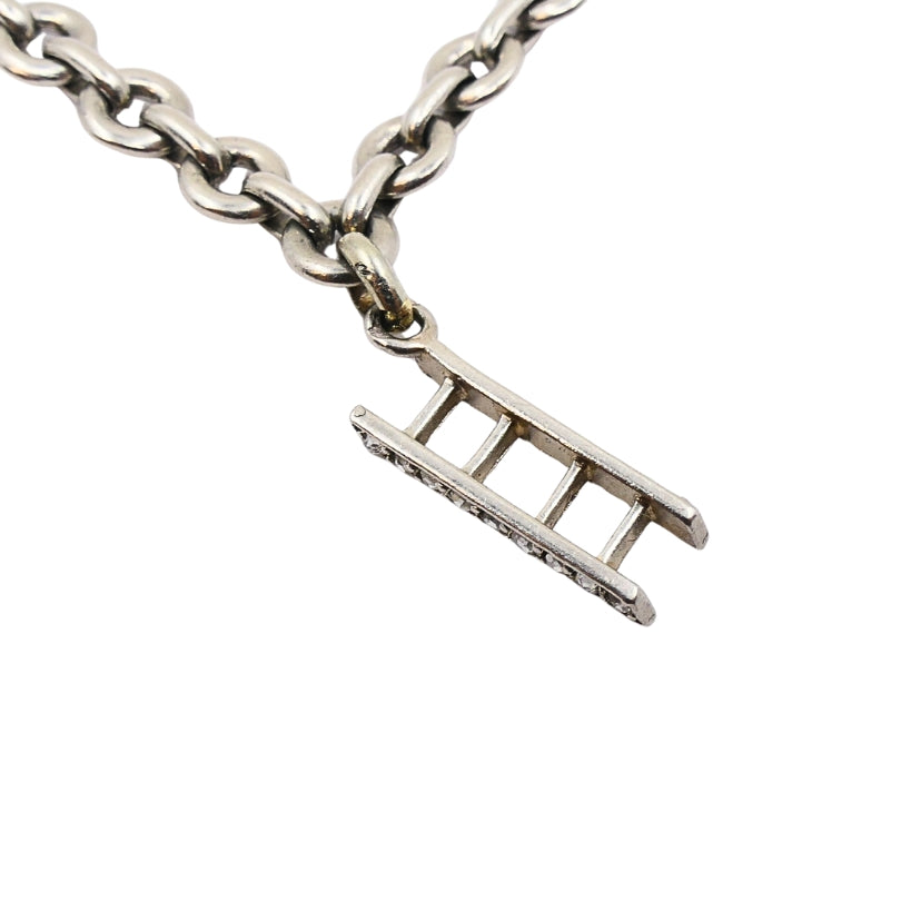 Vintage Platinum Charm Bracelet Diamond Gemstone