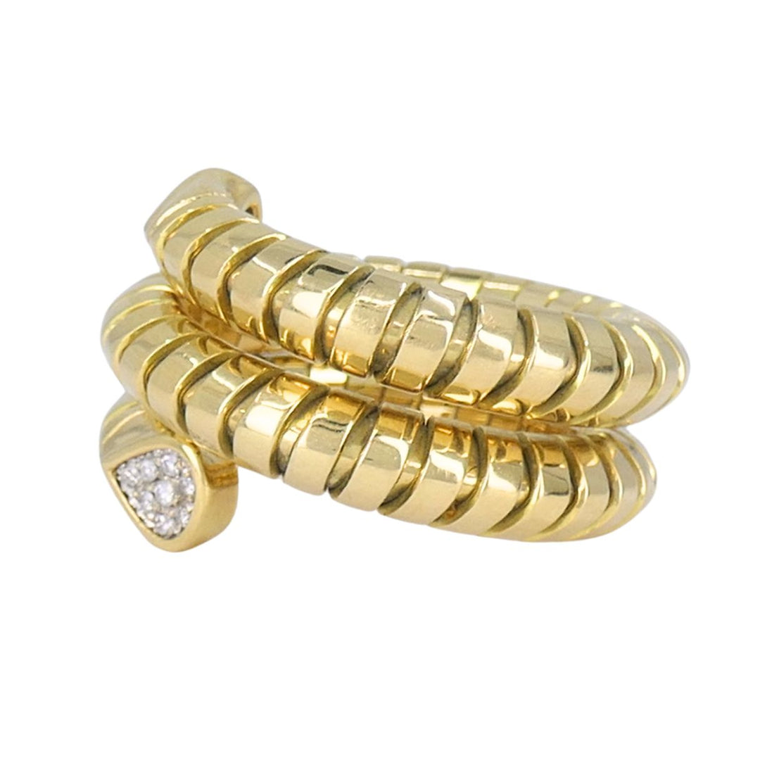 Vintage Marina B 18k Gold Diamond Tubogas Ring Circa 1980s