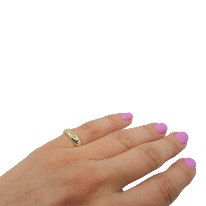 Tiffany & Co. 18k Gold & Platinum Accent Diamond Band Ring