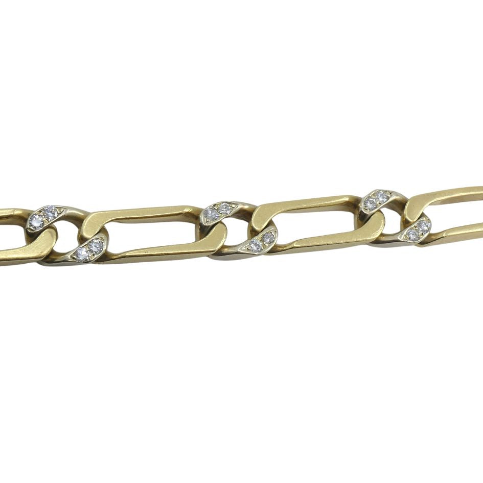 Vintage Van Cleef & Arpels 18k Two-tone Gold Diamond link Bracelet