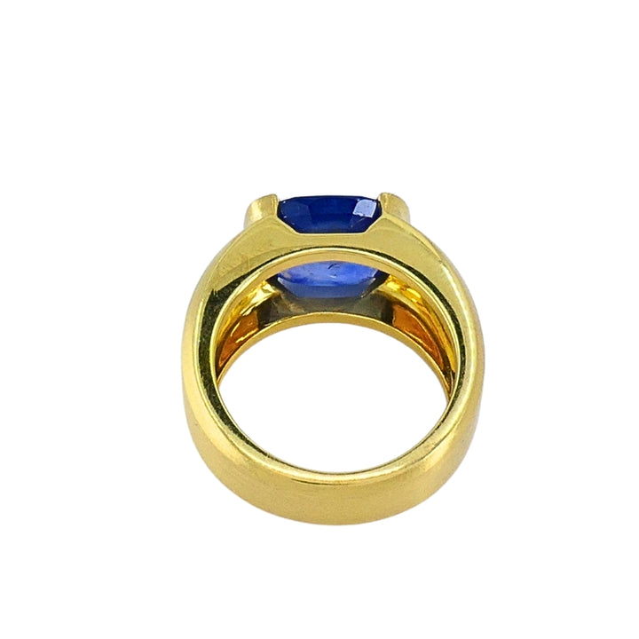 Burma Natural Sapphire 18K Gold Ring GIA Report