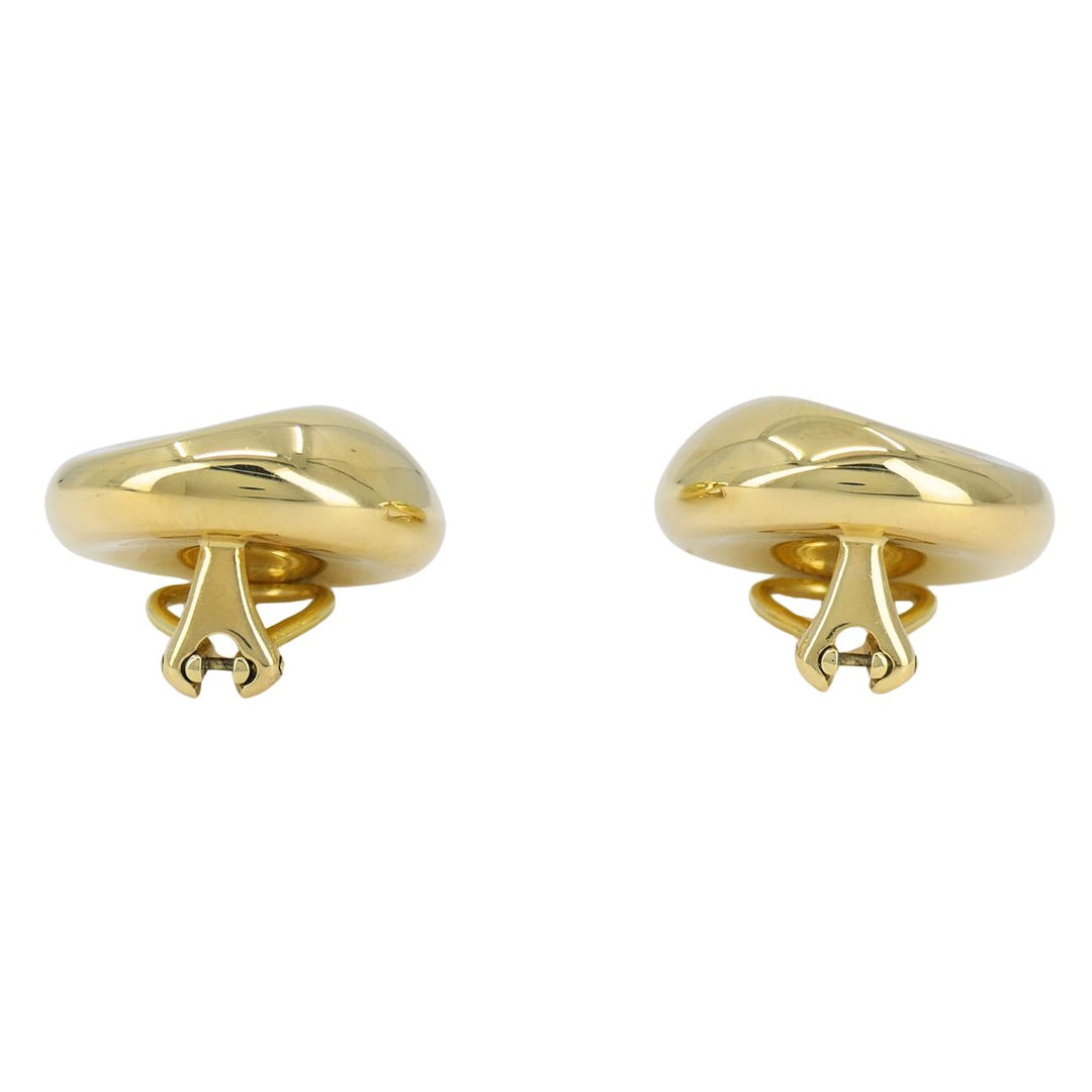 Vintage Elsa Peretti Tiffany & Co. 18k Gold Circular Thumbprint Clip On Earrings