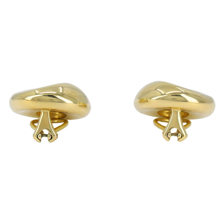Vintage Elsa Peretti Tiffany & Co. 18k Gold Circular Thumbprint Clip On Earrings