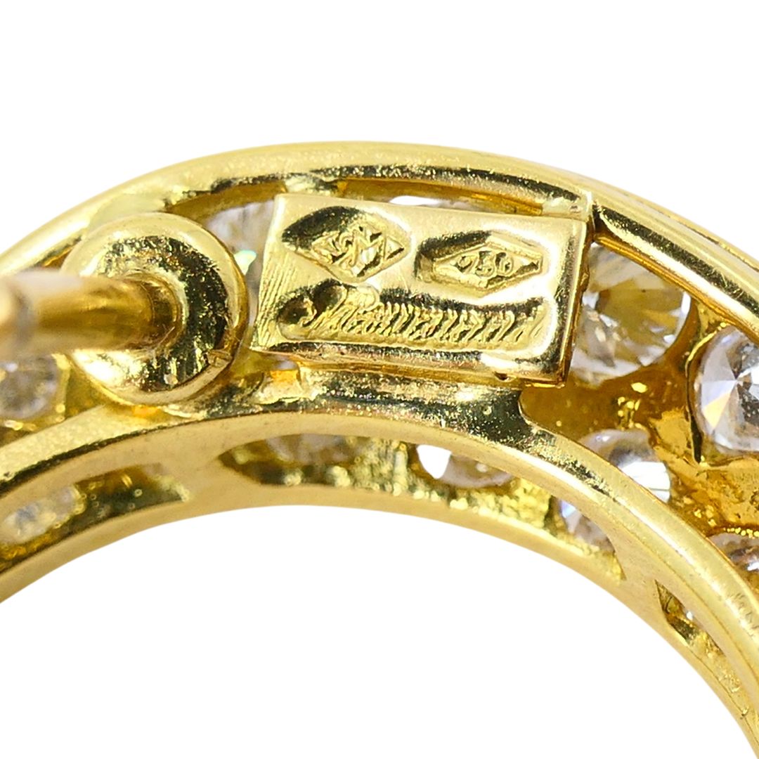 Mouawad 18k Gold Diamond Moon Star Celestial Drop Earrings