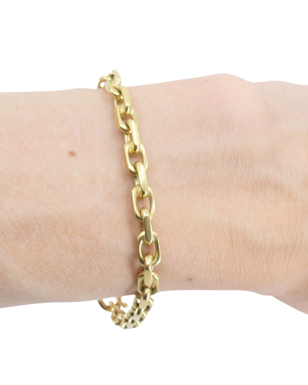 Vintage 18k Gold Charm Bracelet Oval Link Gold Bracelet