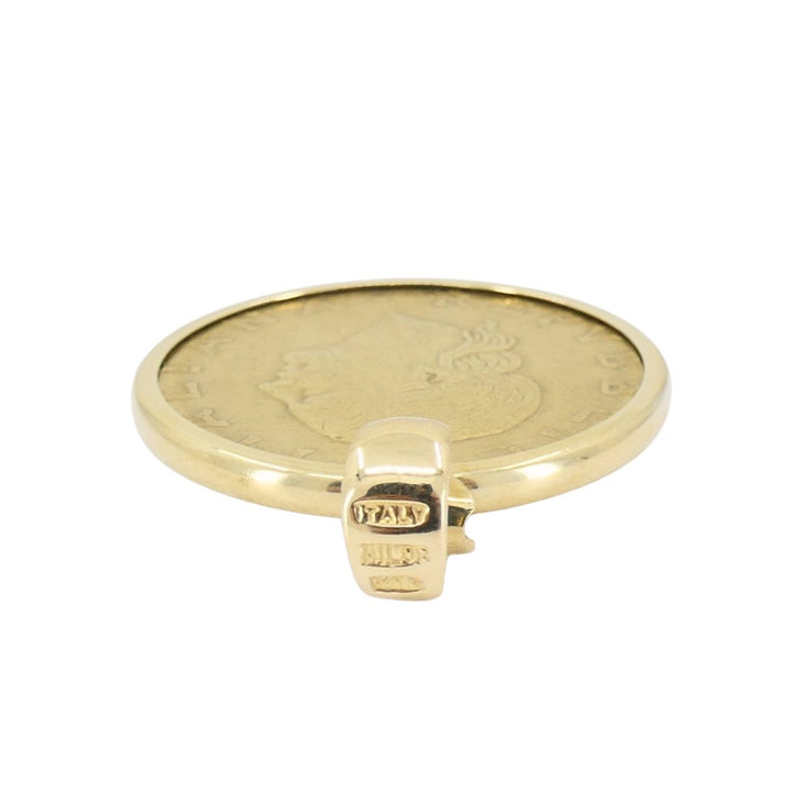 Italian 14k Gold Lire Coin Pendant