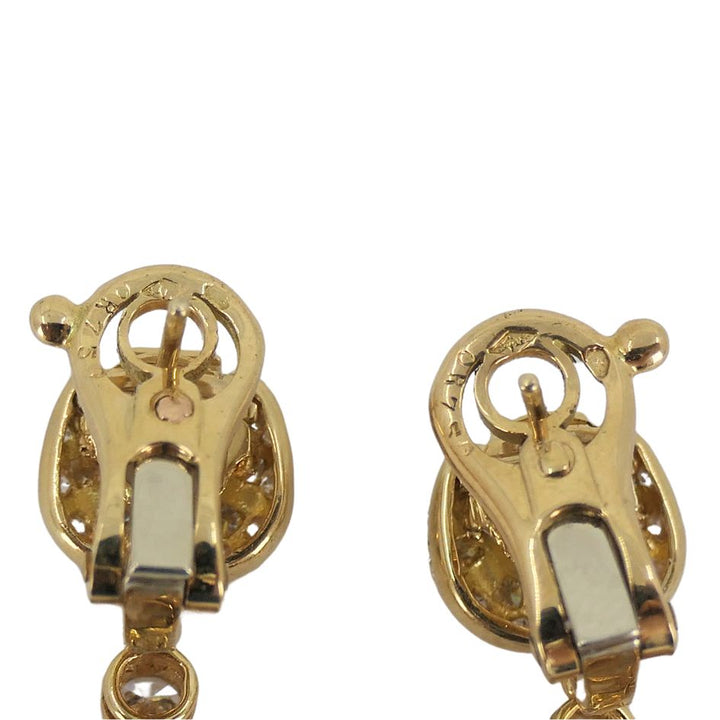 Vintage Boucheron 18k Gold Diamond Drop Earrings