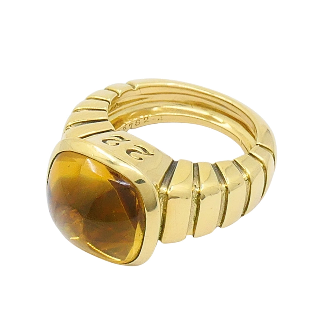 Van Cleef & Arpels 18k Gold "Facade" Citrine Cocktail Ring