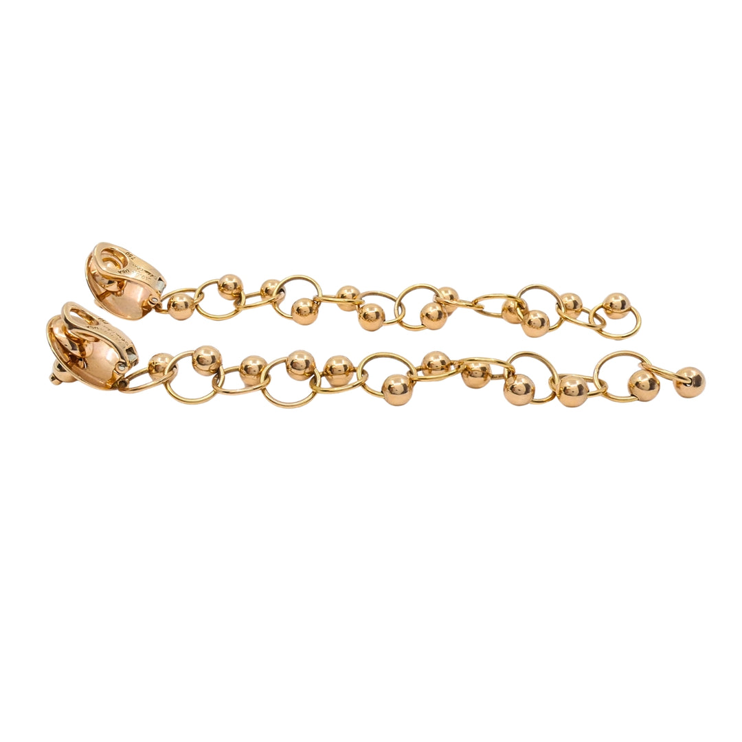 Aletto Brothers 18k Rose Gold Diamond Long Dangle Clip-On Earrings