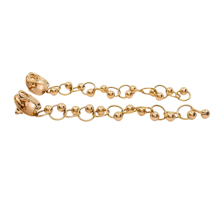Aletto Brothers 18k Rose Gold Diamond Long Dangle Clip-On Earrings
