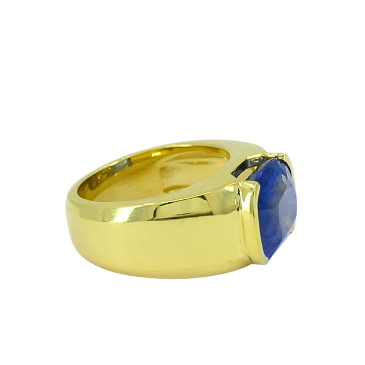 Burma Natural Sapphire 18K Gold Ring GIA Report