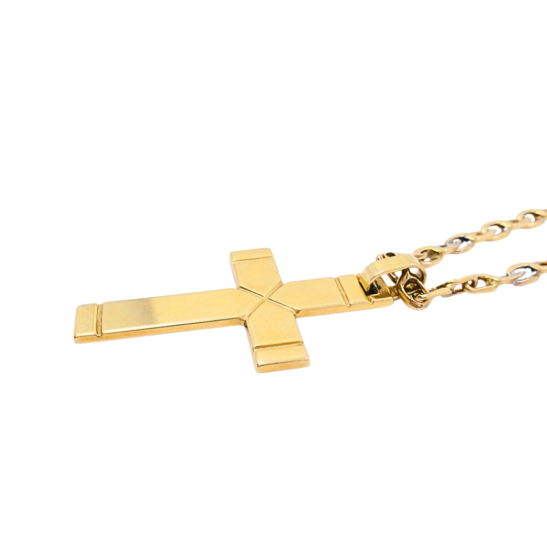 Vintage 14k Gold Cross Pendant Necklace