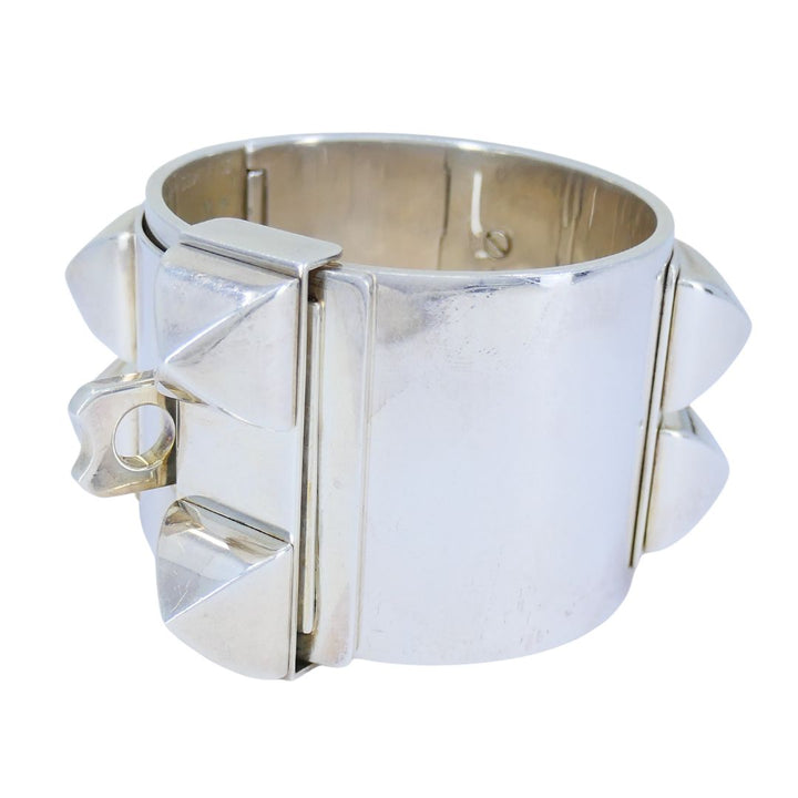 Hermès Sterling Silver Collier de Chien Cuff Bracelet