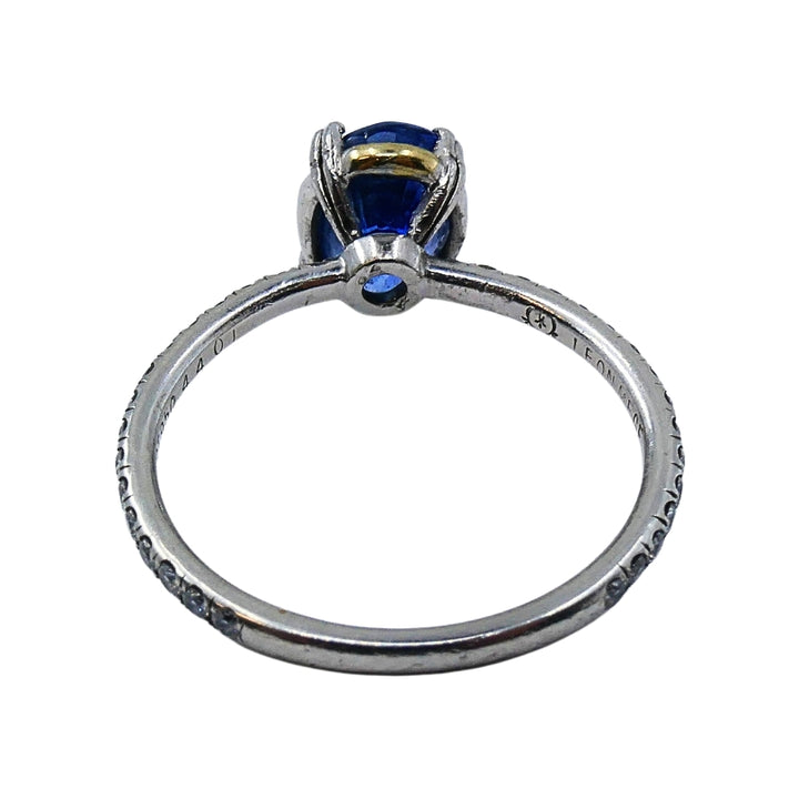 Platinum Sapphire Diamond Ring Vintage Jewelry