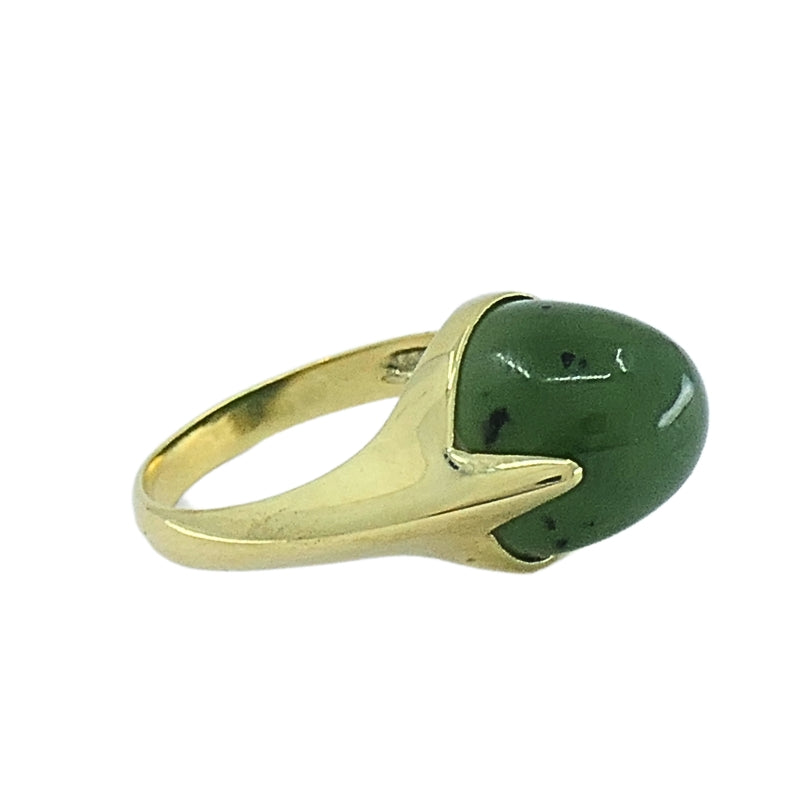 Vintage Green Jade Ring 14k Gold