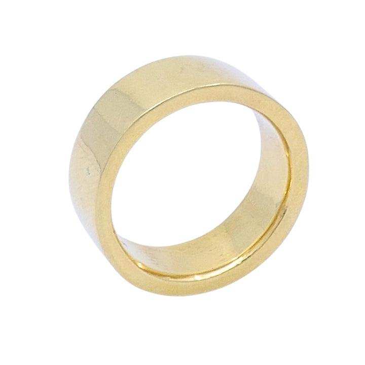 Vintage 14k Gold Wide Cigar Band Ring, 8mm Wedding Band