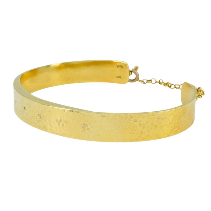 Vintage 18k Hammered Gold Cuff Bracelet
