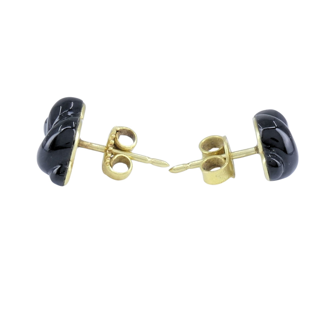 Tiffany & Co. Angela Cummings 1979 18k Gold Black Onyx Knot Vintage Earrings