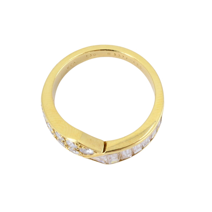 Van Cleef & Arpels 18K Gold Diamond Bypass Ring