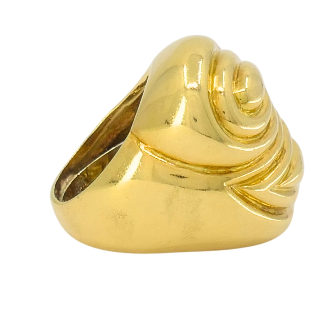 Vintage David Webb 18k Gold Cocktail Ring Sculptural Design