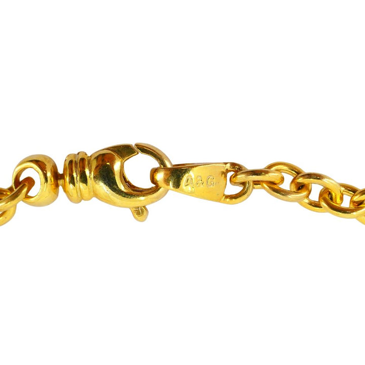 Vintage 18k Gold Diamond Heart Lock Key Pendant Necklace