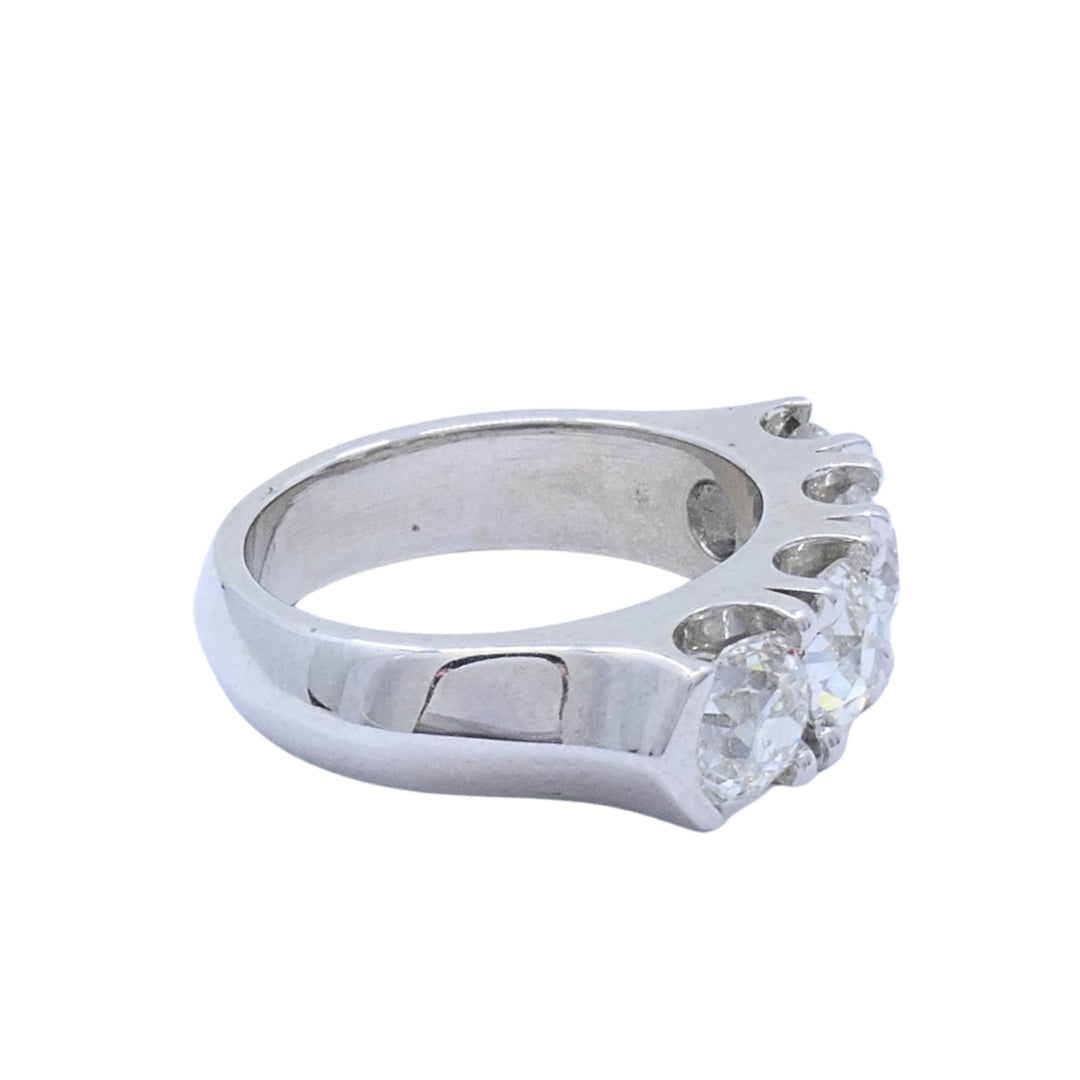 Mid-Century Platinum Four-Stone Diamond Ring